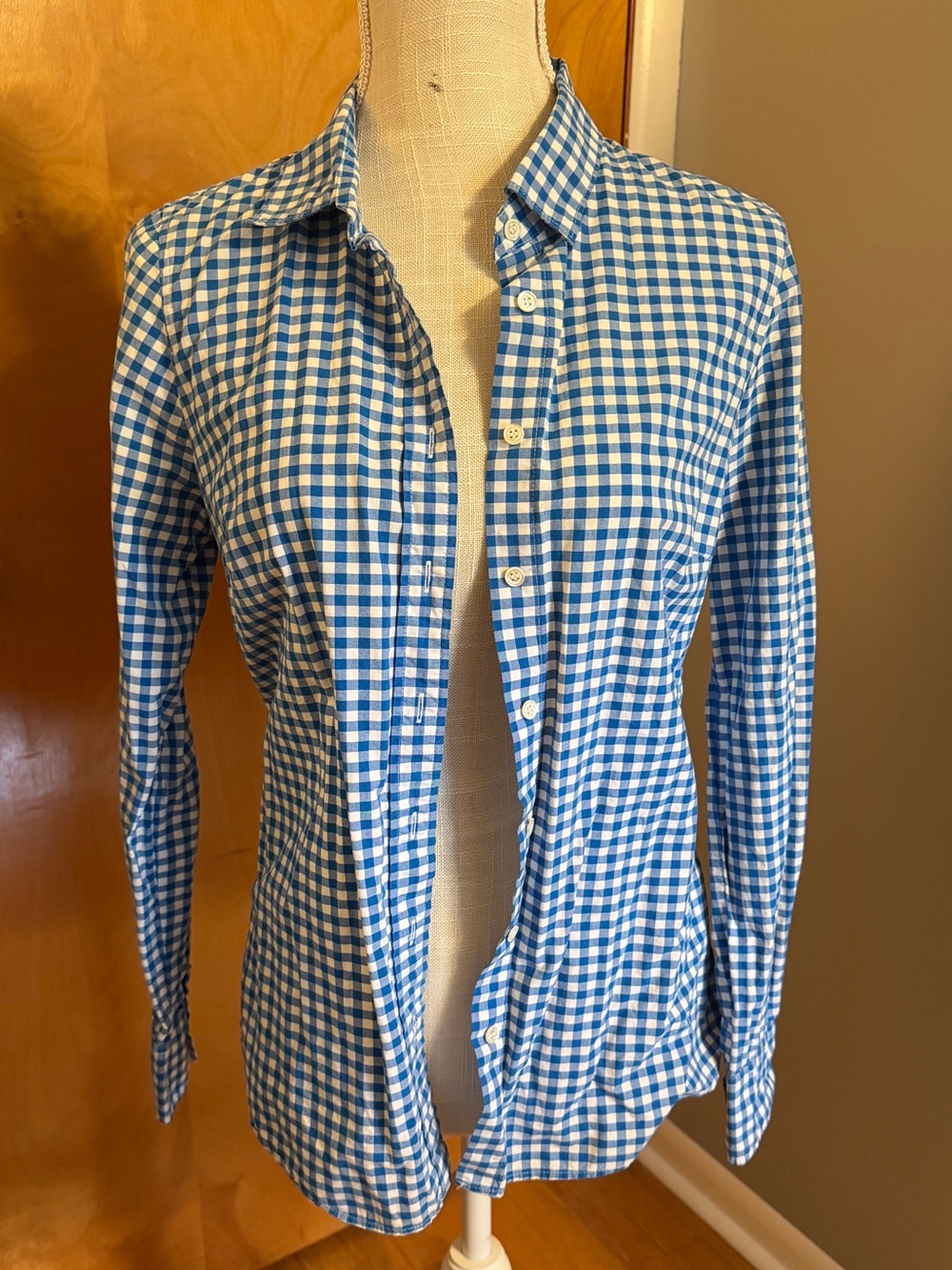 J. Crew Blue and White Checkered Women’s Shirt